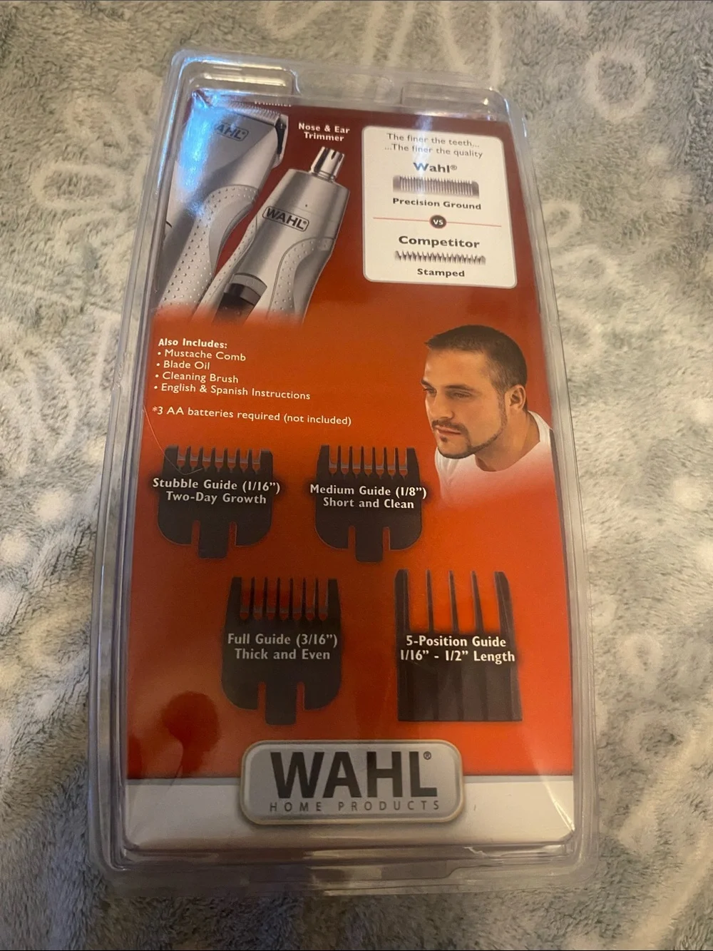 Wahl Silver Mustache & Beard Trimmer Kit with Guide Combs
